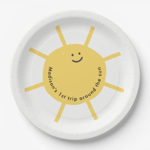 1st Trip Around The Sun Birthday Party Paper Plate