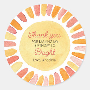 1st Trip Around the Sun Birthday Party Thank You Classic Round Sticker