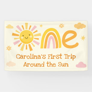 1st Trip Around the Sun Birthday Party Welcome Banner