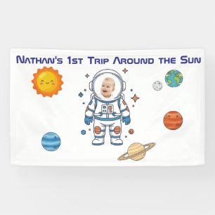 1st Trip Around the Sun Birthday with photo Banner