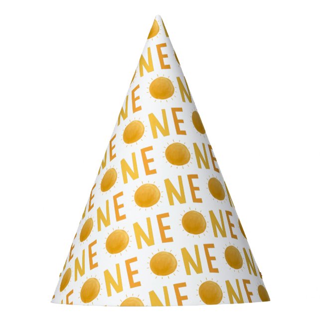 1st Trip Around The Sun Boho Sunshine Birthday Party Hat (Front)