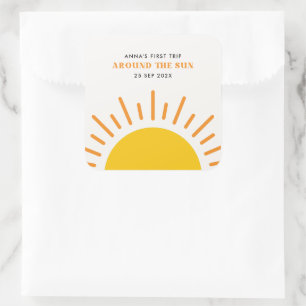 1st trip around the sun First Birthday Square Sticker