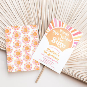 1st Trip Around The Sun Girl 1st Birthday Invitation