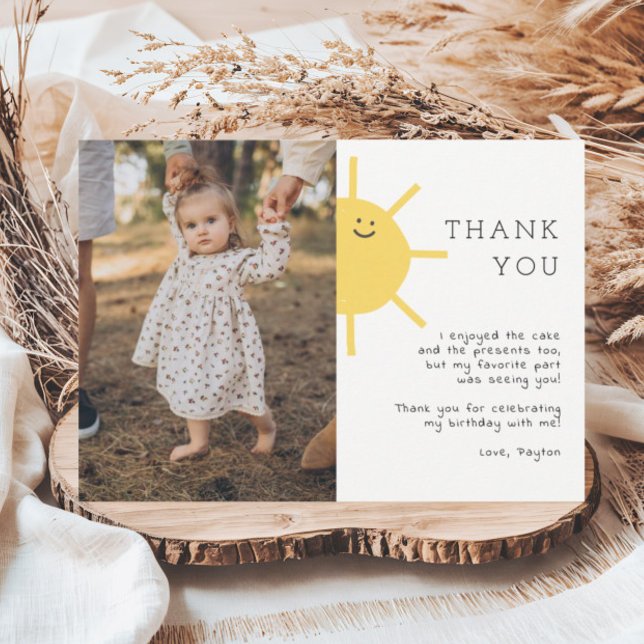 1st Trip Around The Sun Photo Thank You Card (Creator Uploaded)