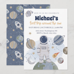 1st Trip Birthday Boy Invitation