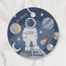 1st Trip Galaxy Boy Birthday Thank You  Favour Tag