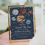 1st Trip Watercolor Outer Space 1st Birthday Boy  Invitation<br><div class="desc">First trip around the sun,  watercolor outer space boys 1st birthday invitation. Customisable!</div>