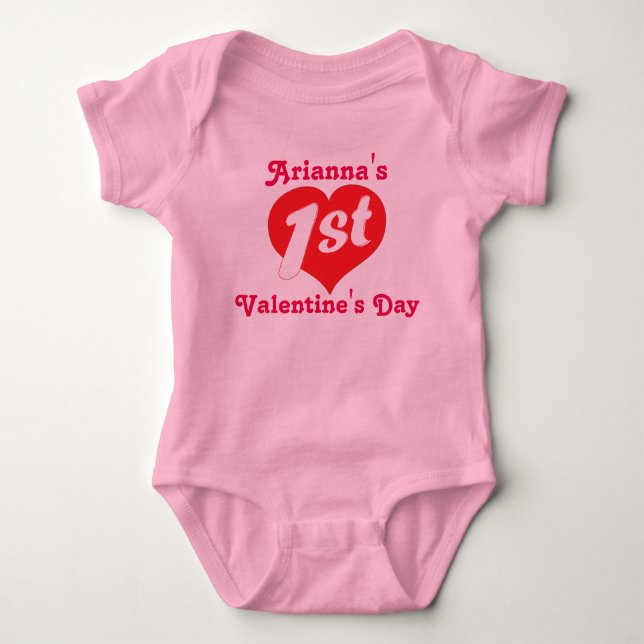 1st Valentine's Day Baby Bodysuit (Front)