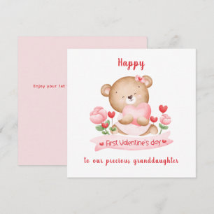 1st Valentine's day girl pink Valentine's day Card