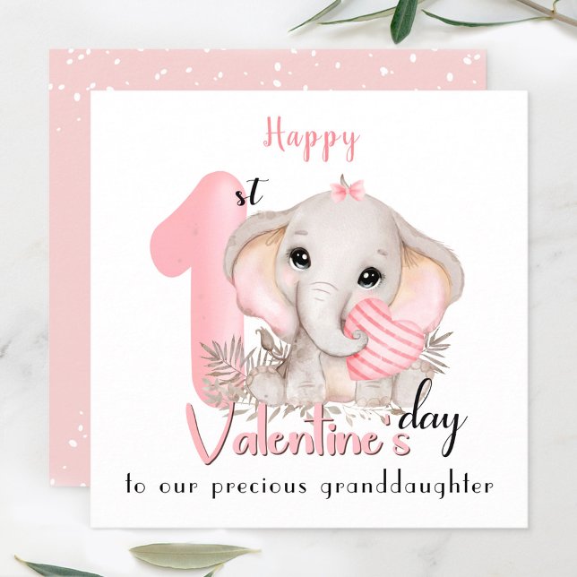 1st Valentine's day girl pink Valentine's day Card (1st Valentine's day girl pink Valentine's day Card)