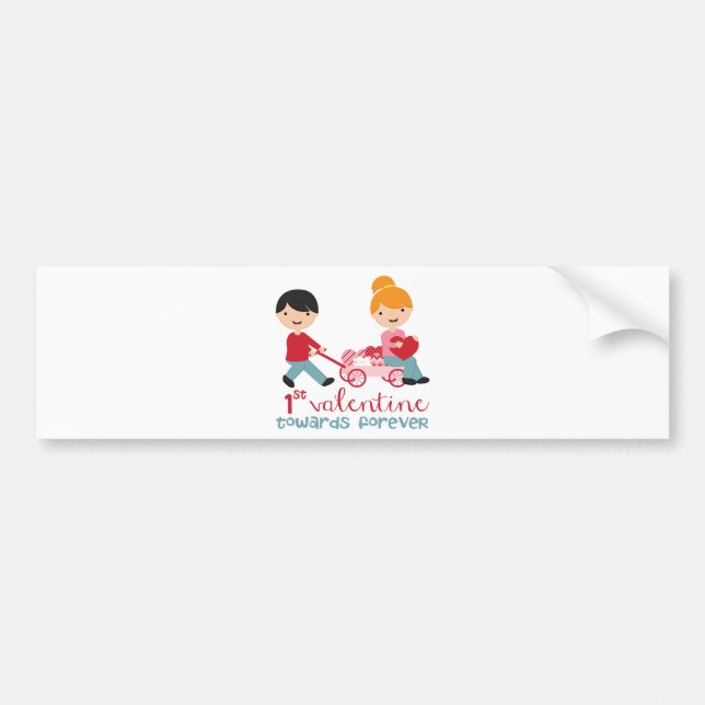1st Valentines Day Together Bumper Sticker (Front)