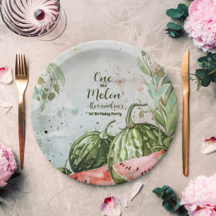 1st Watermelon Birthday Paper Plate