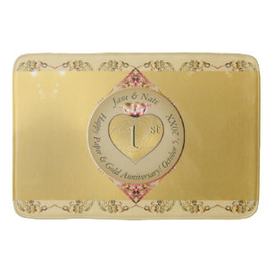 1st Wedding Anniversary Bath Mat