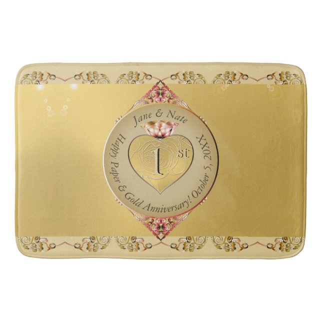 1st Wedding Anniversary Bath Mat (Front)