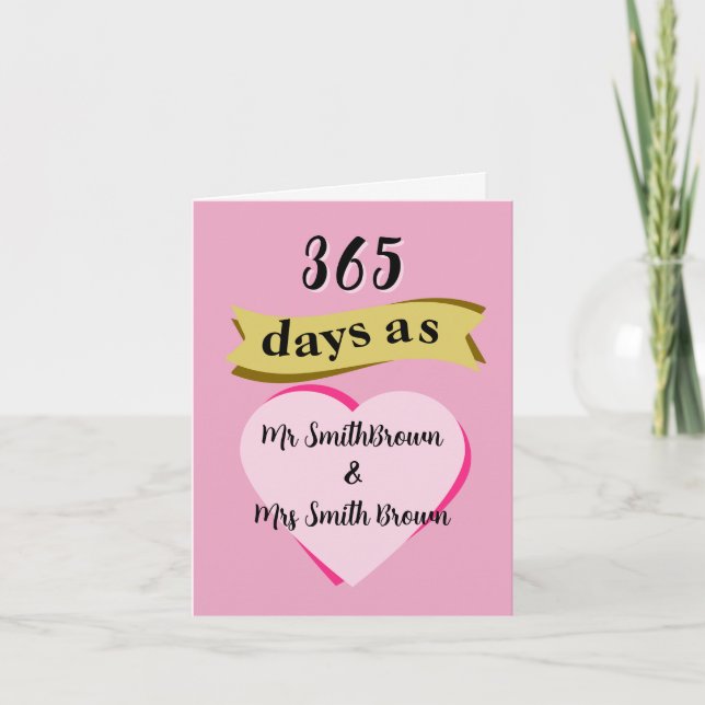 1st wedding anniversary card Paper first (Front)