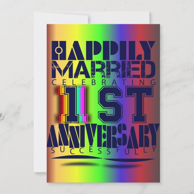 1st wedding anniversary celebration invitation (Front)
