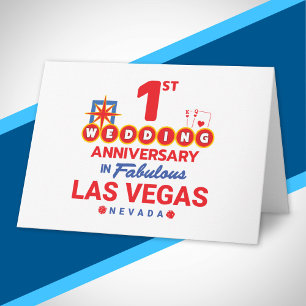 1st Wedding Anniversary Couples Las Vegas Trip Card