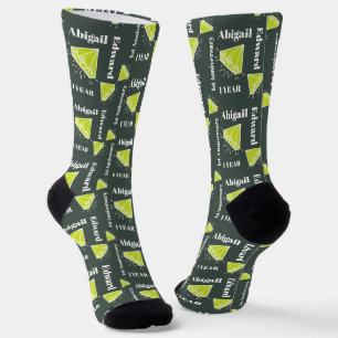 1st Wedding Anniversary green peridot gem custom  Socks