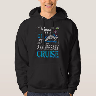 1st Wedding Anniversary Happy 1st Anniversary Cru Hoodie