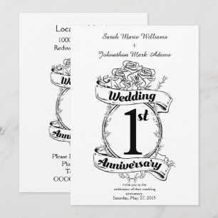 1st Wedding Anniversary Invitation