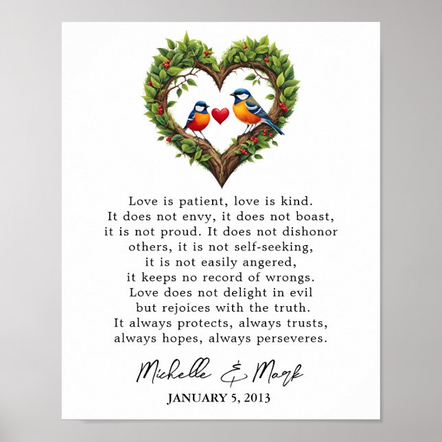 1st wedding anniversary love is corinthains poster (Front)