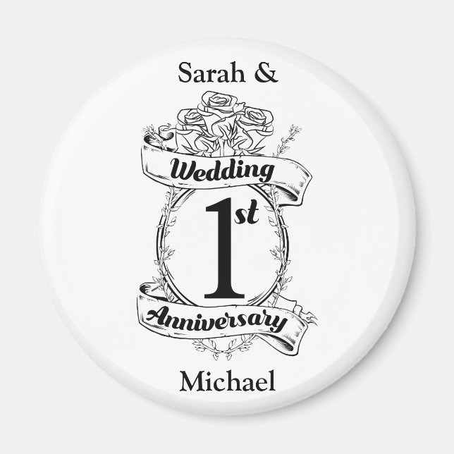1st Wedding Anniversary Magnet (Front)