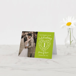 1st wedding anniversary Peridot custom photo Card