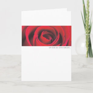 1st wedding Anniversary rose greeting card