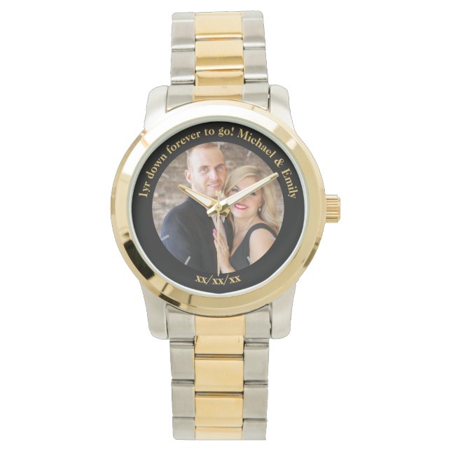 1st Wedding Anniversary unique unusual custom Watch (Front)