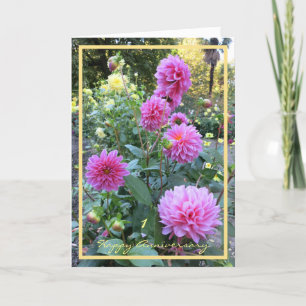 1st Wedding Anniversary Wishes Chrysanthemums Card