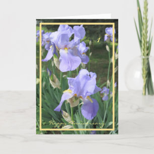 1st Wedding Anniversary Wishes Elegant Irises Card