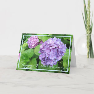 1st Wedding Anniversary Wishes Hydrangeas Elegant Card
