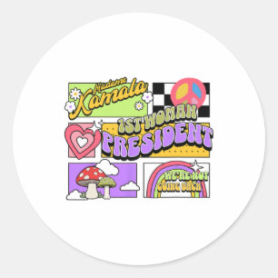 1st Woman President Kamala Harris Preppy Aesthetic Classic Round Sticker