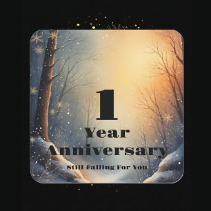 1st Year Anniversary Still Falling For You Bond  Square Sticker