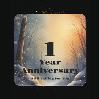 1st Year Anniversary Still Falling For You Bond  Square Sticker