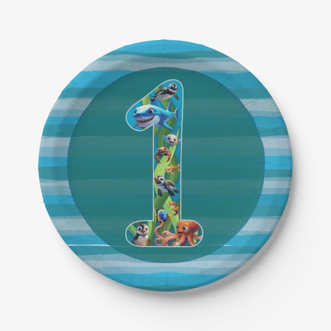 1st Year Birthday Paper Plate (Front)