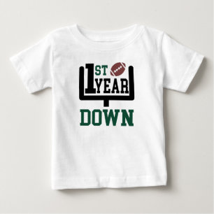 1st Year Down Football First Birthday T-shirt