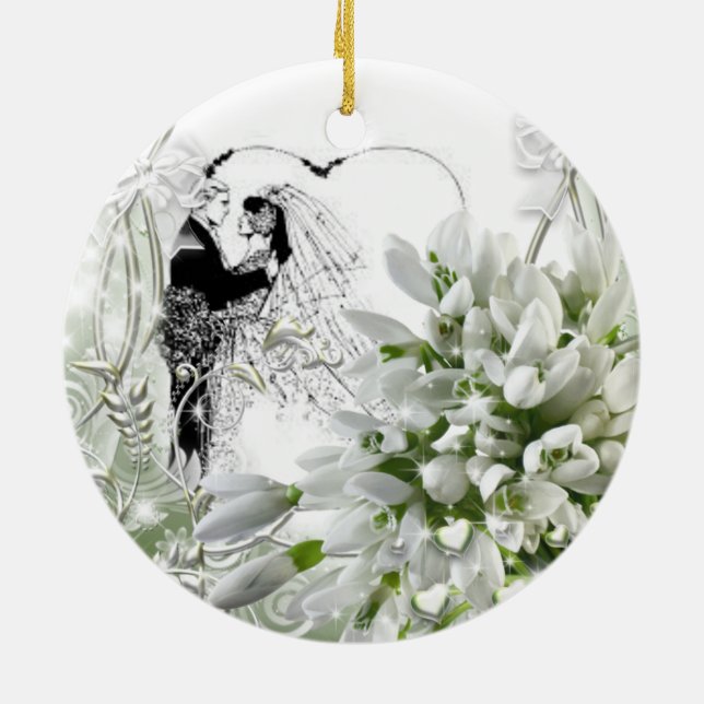 1st year marriage 3 ceramic tree decoration (Back)