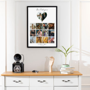 1st year photo anniversary gift calendar 12 months poster