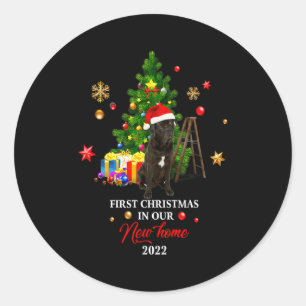 1stchristmas In Our New Home Xmas Gift For Cane Co Classic Round Sticker