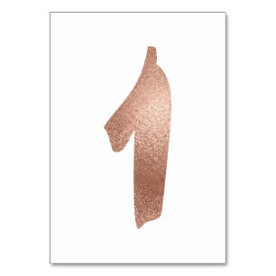 1Table Number White Metallic Pink Rose Gold Table Number