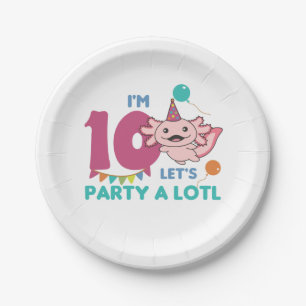 1th Birthday Axolotl Eight Year Old Sweet Axolotls Paper Plate