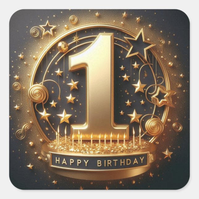 1th birthday sticker (Front)