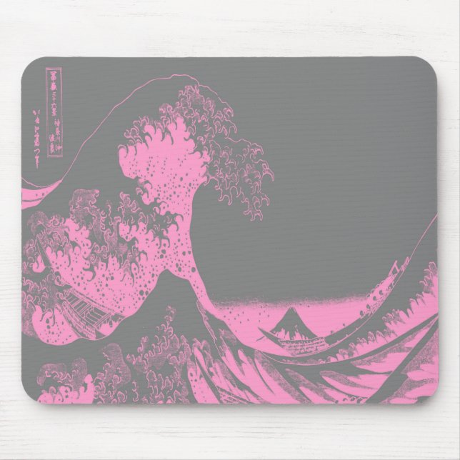1thegreatwaveredblackbig-005 mouse mat (Front)