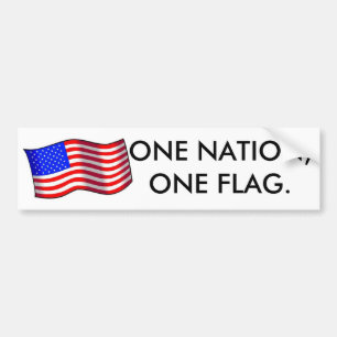 1usa1-med, ONE NATION,ONE FLAG. Bumper Sticker