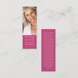1x3" Memorial Funeral Poem Pink MINI Bookmark Calling Card