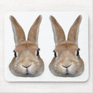 2匹のウサギの顔 MOUSE MAT