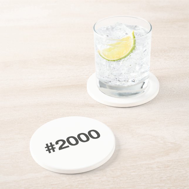 2000 Hashtag 25 Birthday Anniversary Coaster (Side)