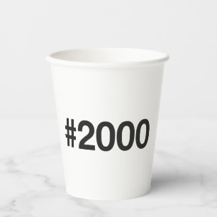 2000 Hashtag 25 Birthday Anniversary Paper Cups