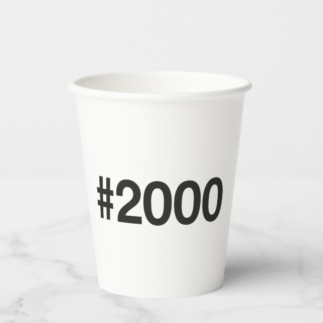 2000 Hashtag 25 Birthday Anniversary Paper Cups (Front)